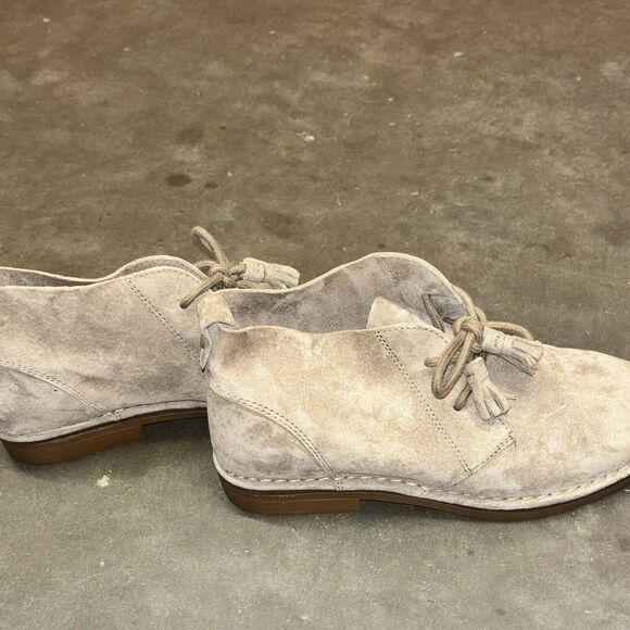 Hush Puppies Sz 6.5 Cyra Catelyn Suede Leather Chukka Ankle Boot Laced Up Casual - Picture 4 of 12